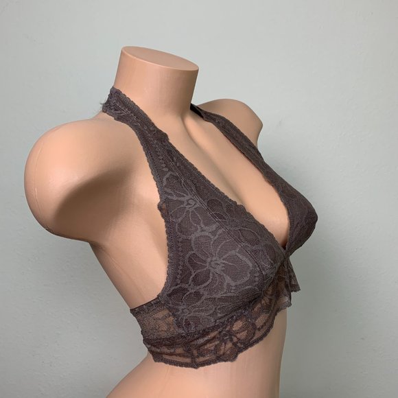 Victoria’s Secret PINK Floral Lace Halter Bralette Bra Top S - Picture 2 of 4